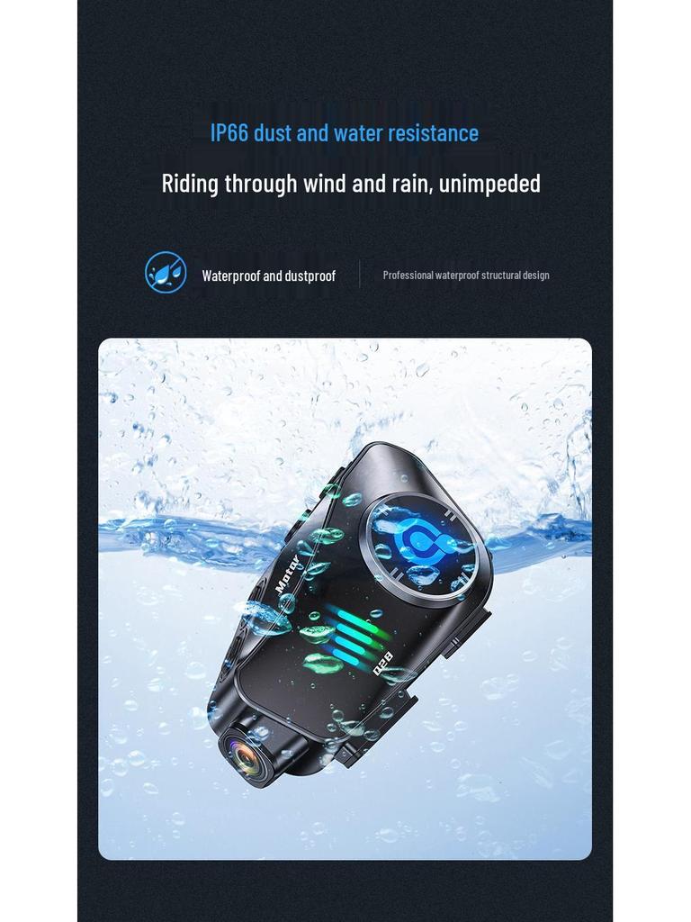 Bluetooth Helmet Earphones: Waterproof HD Open-face Motorcycle Headset with Dash Cam