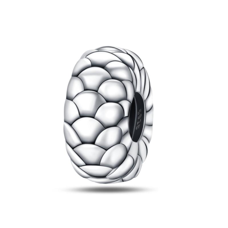 S925 Sterling Silver Clasp Silver Charms Silicone Spacer Beads Safety Chain Fit Original  Bracelet  Jewelry Women New In