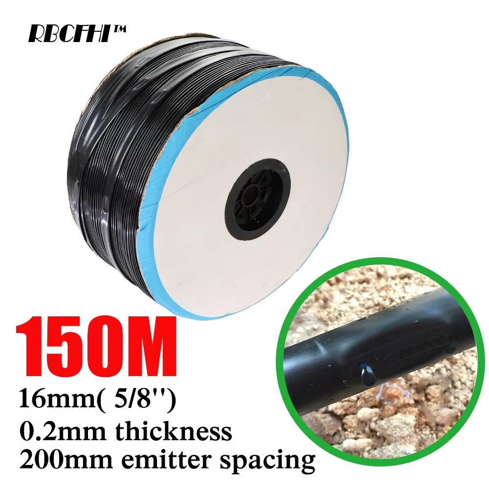 20M-150M 16mm 0.2mm Wall Thickness Spacing Drip Irrigation Tape Dripper Watering System With 5/8'' Garden Connector Accessories