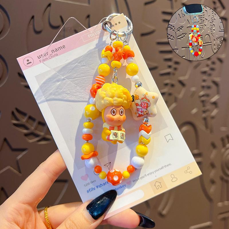 Handmade DIY Stars, Cute Dolls, Beaded Mobile Phone Chain Pendant, Car Keychain, Doll Pendant Accessories.