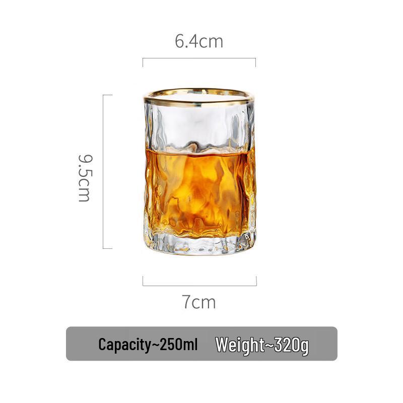 Ailan Huijia Glacier Pattern Glass Whiskey & Water Cup 1-pack