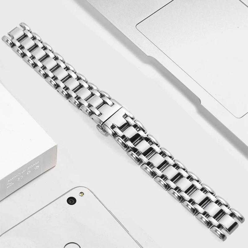 Stainless steel watch strap suitable for Longines Heart Moon steel strap L8.110/111/115 stainless steel watch accessories