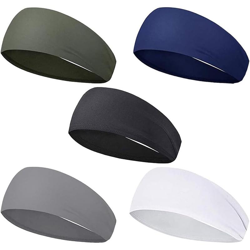 Men Women Sports Headband Sweatband Stretch Elastic Gym Fitness Running Yoga Headwrap Breathable Quick-Dry Absorbent Hair Bands
