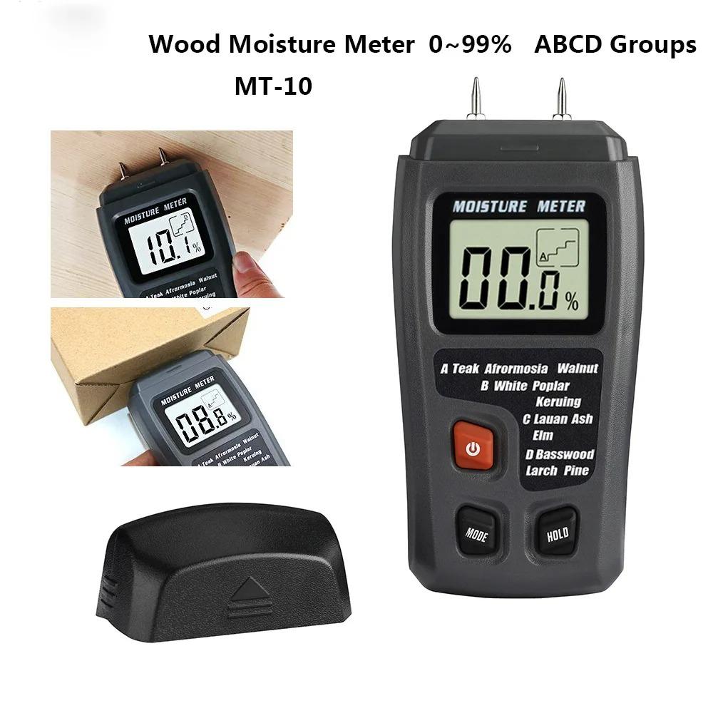 Portable Digital Wood Moisture Meter 0-99.9% Two-Pin Timber Damp Tester with Large LCD Display for Home Inspection