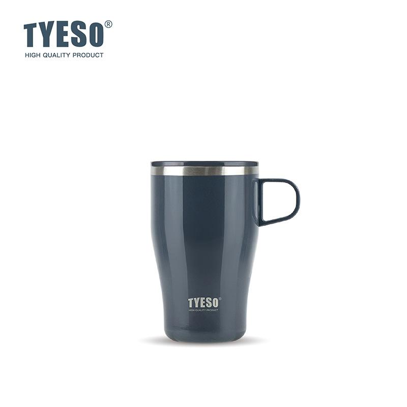 

Tyeso Stainless Steel Insulated Coffee Tumbler with Handle Portable Thermal Travel Mug for Hot Cold Drinks Office Home Outdoor 400ML серый