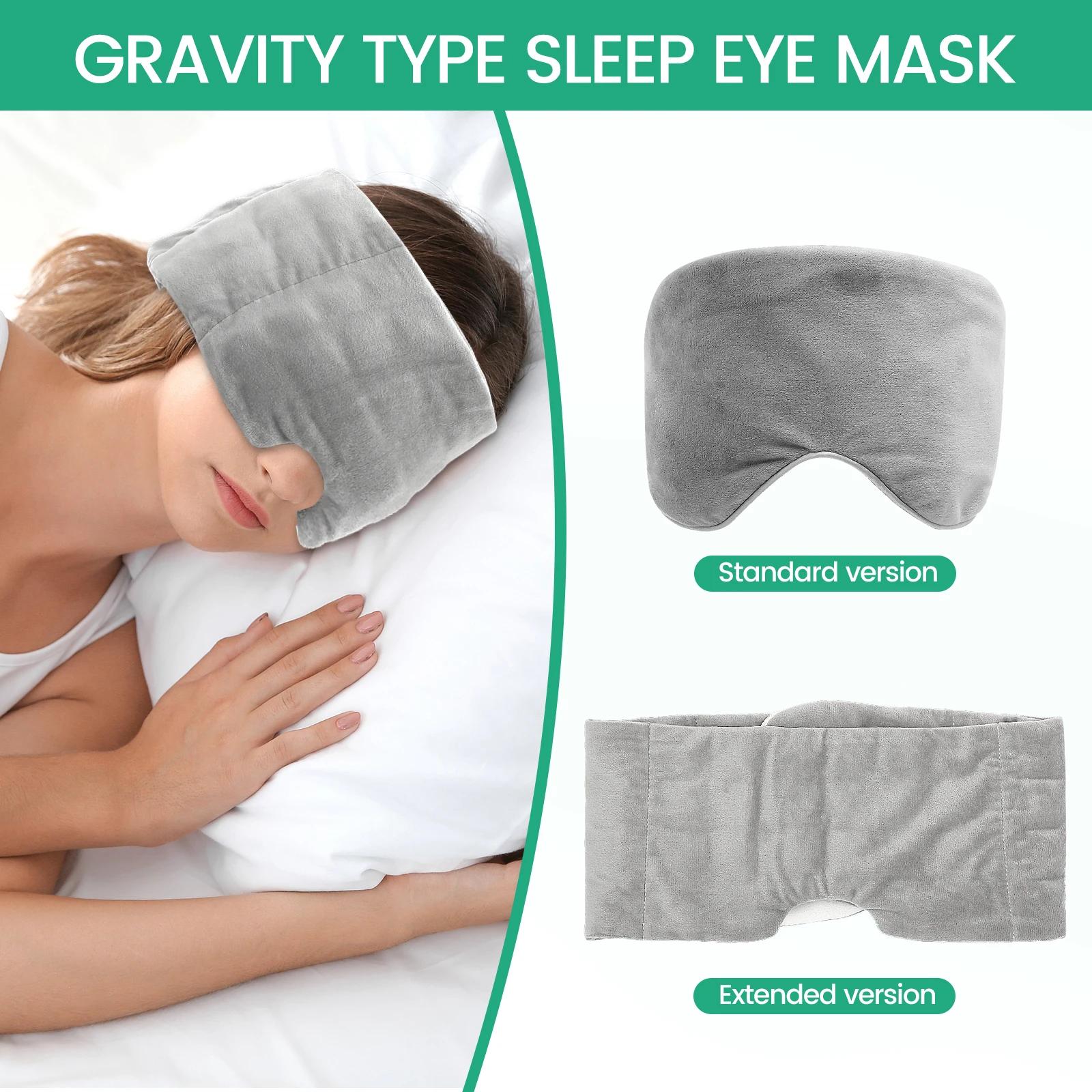 Weighted Eye Mask Soft Breathable Blackout Sleep Mask with Adjustable Sticky Strap Removable Weighted Eye Cover for Sleeping