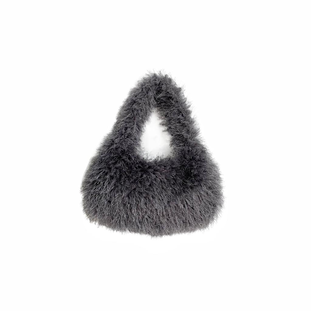 Einfarbige Damen-Schultertasche aus Kunstpelz, süße Winter-Plüsch-Handtasche, einfache Damen-Umhängetasche, Geldbörse, Clutch