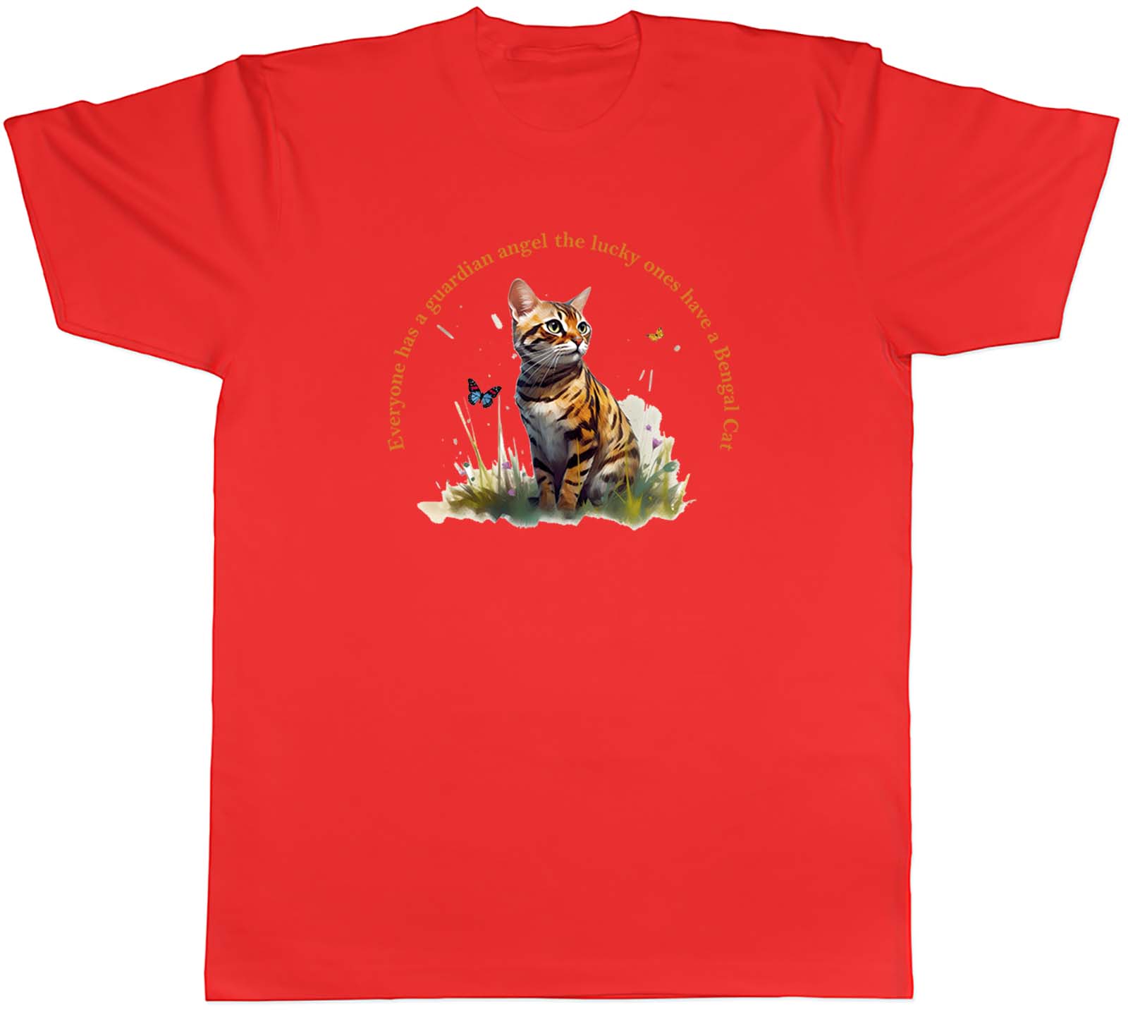 Guardian Angel Unisexs TShirt Lucky Ones have a Bengal Cat Tee Gift S