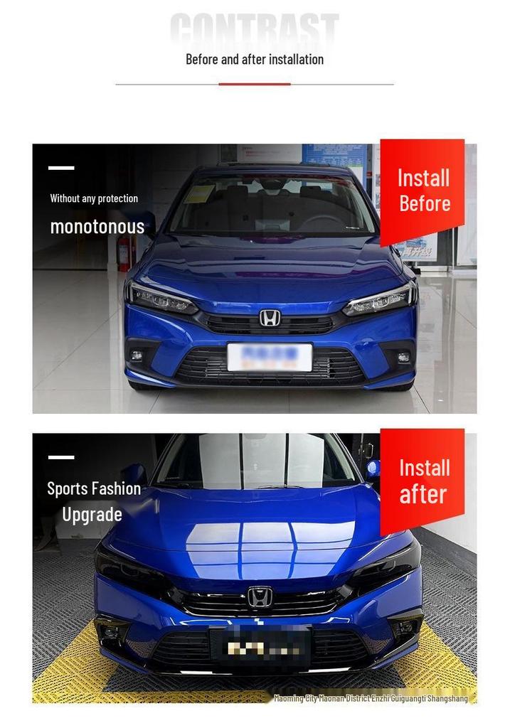 2022 11th Gen Civic Fog Light Cover Trim & Bumper Grille Exterior Mod