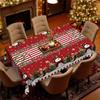 Christmas Eve Table Cloth, Snowman Squirrel Christmas Tree Waterproof Tablecloth, Household Decoration Round Tablecloth