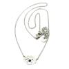 Les Trésors De Lily [P7878] - Silver Black 'Eye of Fatma' Steel Designer Necklace - 12x8 Mm