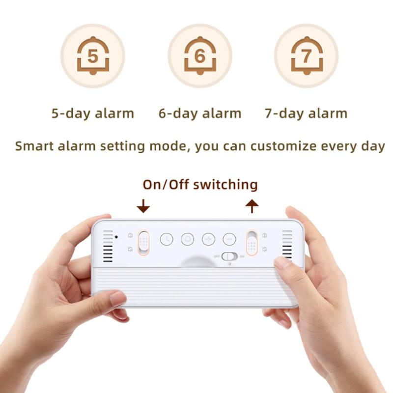 Multi-function Digital Clock LED Brightness Adjustable Temperature & Humidity Display Dual Mode Alarm Clock Bedside Desk Clock