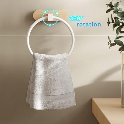 Hliníkový a dřevěný kroužek na ručníky, Držák na ručníky do koupelny, Stojan na ručníky, Věšák do kuchyně, Nástěnný, Odolné úložiště