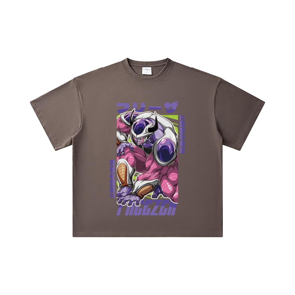 260 GSM Double Yarn 32 Count 100% Cotton Dragon Ball V72 King Cold Print Unisex Heavy Cotton T Shirt