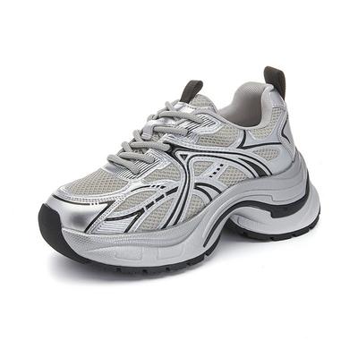Suction Film Sole Dad Shoes Women's Spring and Summer New Thick Sole Heightening Retro Sports Shoes Women's Casual Versatile Shoes Children