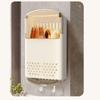 Punch-free Chopstick Storage Box Wall-mounted with Dust Cover Chopstick Fork Spoon Organizer Thick Dustproof