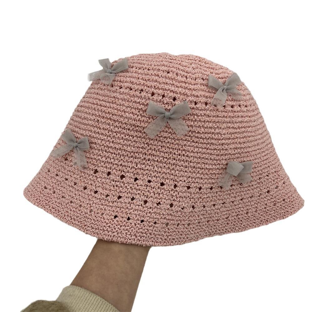 Kleiner Schleife Bucket Hat Damen Sommer süß vielseitig schlichter Hut hoher Sinn Feen-Aura Bucket Hat Beckenhut
