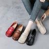 2025 New Red Ballet Flats Ladies Cow Leather Loafers Women's Luxury Moccasins Business Office Shoes Mother Travel Flats Woman