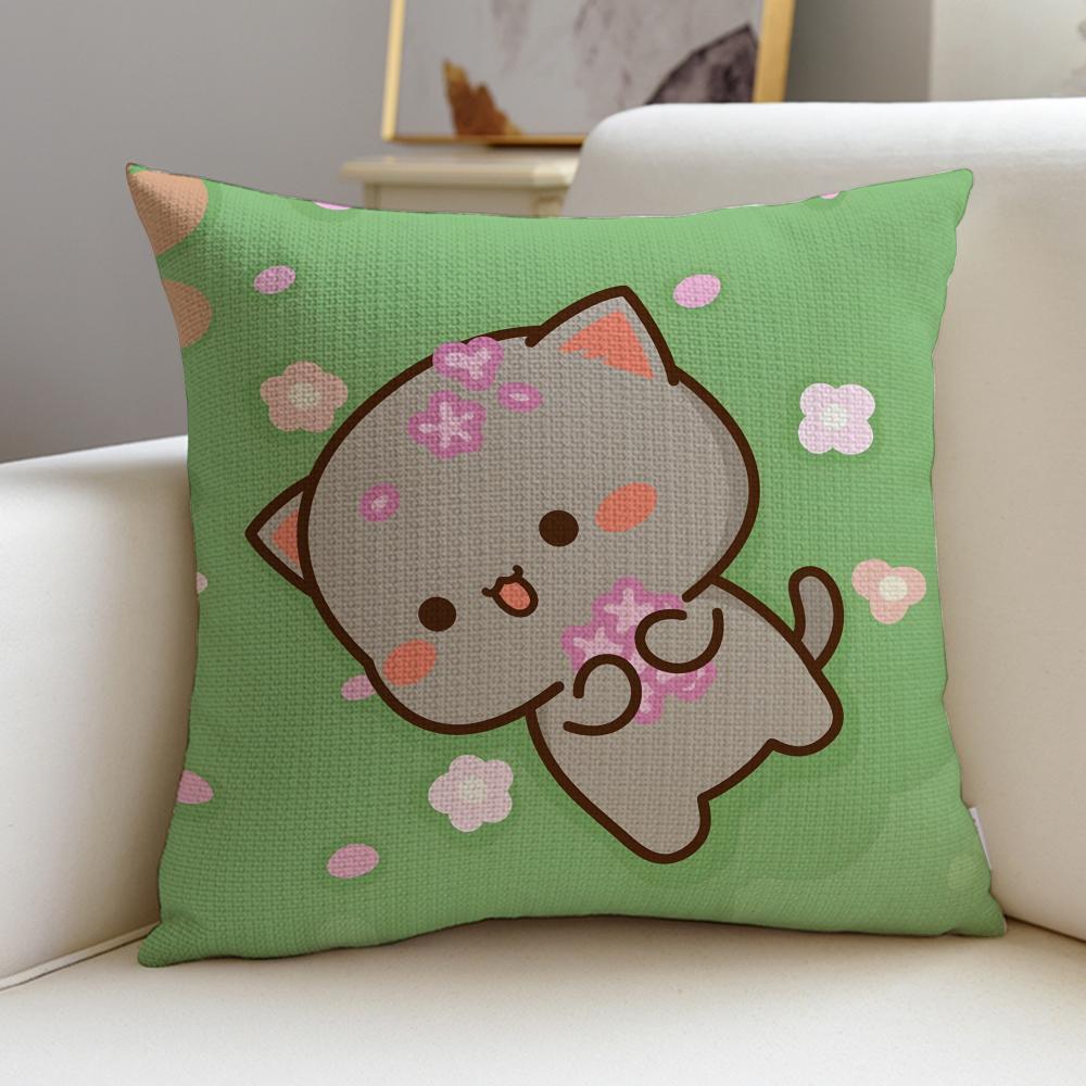 Squishy MMochi CatS Cushion Cover Breathable and skinfriendly linen pillowcase square removable and washable cushion
