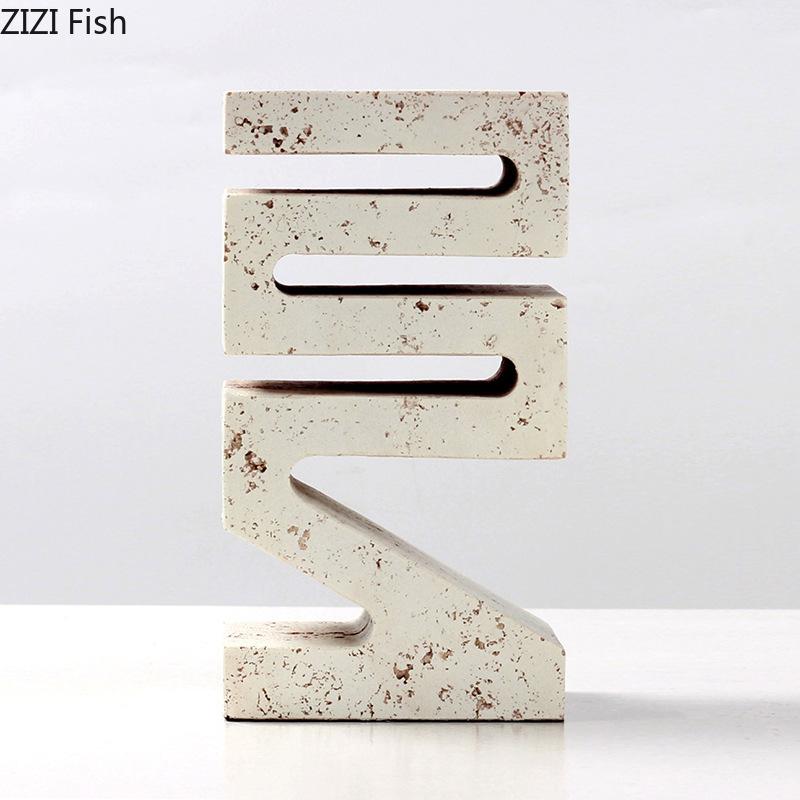 Kreatywne Imitacje Jaskiniowego Kamienia Geometryczne Ozdoby Nowoczesne Rzemiosło Dekoracja Biurka Geometryczna Rzeźba z Żywicy Estetyczny Wystrój Pokoju