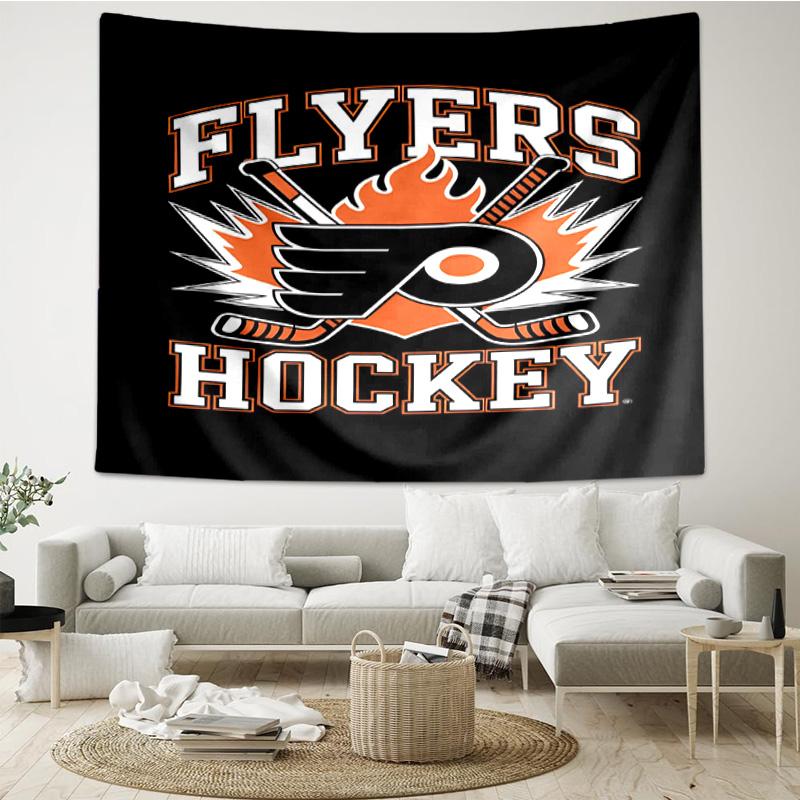 Flyers Hockey Team Tapestry, Unique Design Tapestry, Wall Decor for Bedroom,Livingroom, Playroom,Heartwarming Fan Holiday Gifts
