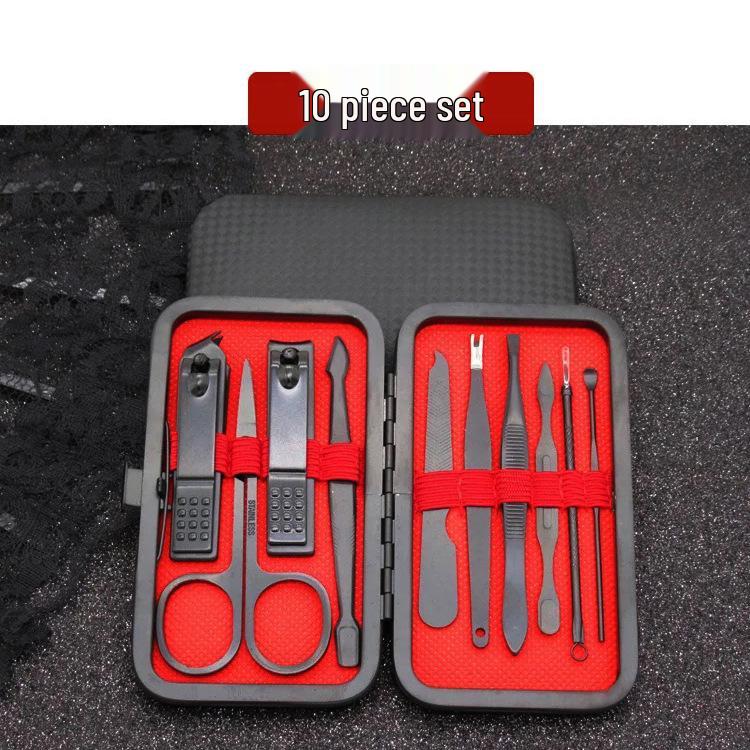 18-Piece Black Angled Nail Clipper Manicure & Pedicure Set