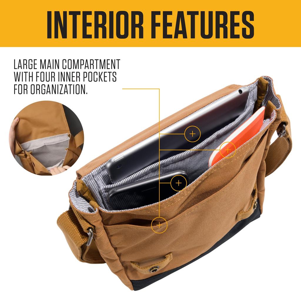 Durable and Adjustable Flap Daily Crossbody Snap B0000513 Carhartt, Bag, Closure, (Black),