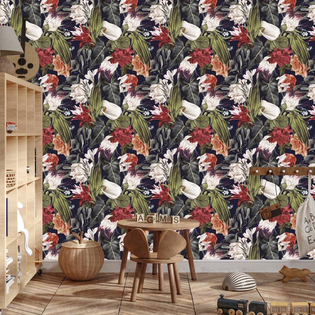 Colorful Flowers Wallpaper for Living Room and Bedroom 50x1000