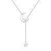 Fan Qi Moonlit Meteor Tassel Necklace: Stylish Bimetal Pendant for Women, Luxurious Design and Fashionable Temperament, Perfect for Best Friends.