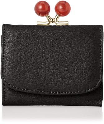 Perke Acrylic Ball Tri-Fold Mini Wallet for Women, 08-06-03168, Black