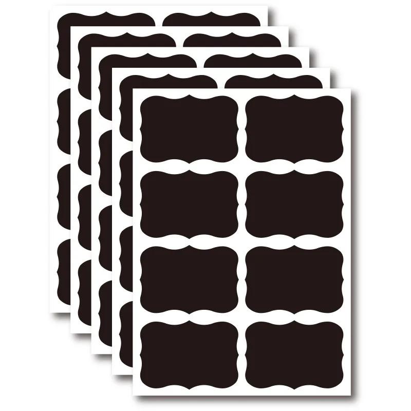 48/96pcs Blackboard Stickers White Pens Marker Waterproof Chalkboard Kitchen Spice Label Sticker Home Jars Bottles Tags Labels
