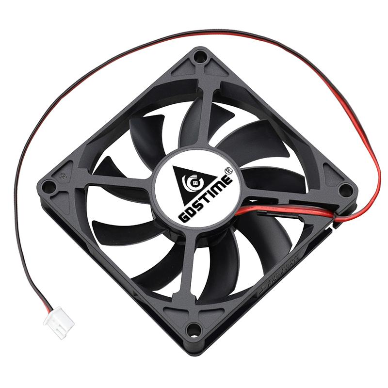 Gdstime 1 Piece DC 12V 24V 80mm x 15mm Dual Ball Bearing PC Case DC Cooling Fan 80x80x15mm 8cm 8015 Mute Radiator Cooler 2 Pin