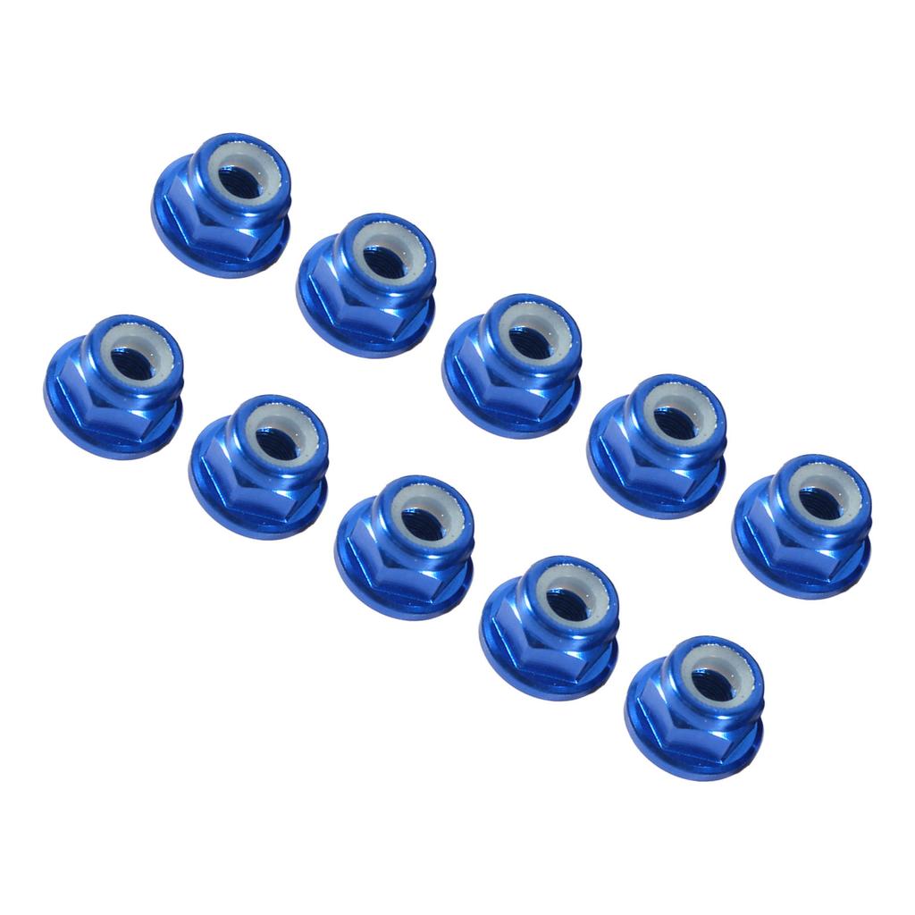 10 Stück M3 Nyloneinsatz Selbstsichernde Aluminiummuttern Sechskant Kontermutter Königsblau