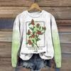 Lily Of The Valley Ombre Print Crew Neck Sweatshirt 3D Printed Women Casual Pullover