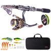 Wędka i kołowrotek Combo 1.8m-2.7m pełny zestaw z wędkarską torbą transportową akcesoria wędkarskie do łowienia karpi