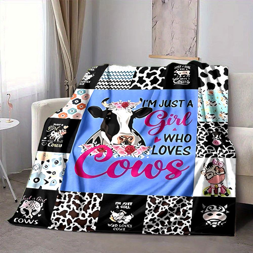 1pc Cow Lovers Blanket - Perfect Gift for Birthdays, Christmas & Halloween- Soft, Warm & Versatile Yy250909113