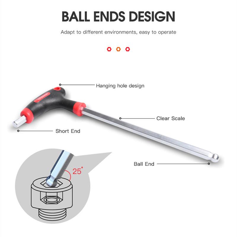 Professional Color Coded Long Hex Key Set,10 Piece Metric Allen Key Set,Easily Access Hard-to-Reach Spots, Includes Storage Case