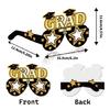 Black and Gold 2025 Graduation Glasses Photo Booth Props Class of 2025 Decorations Graduation Party Glasses Women Men