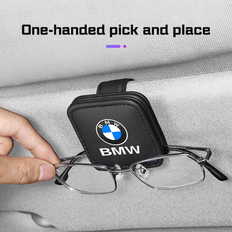 BBLB5 Leather Car Glasses Clip for BMW E70 E90 G30 G20 G60 G70 X1 X2 X3 X4 X5 X6 X7 iX1 I5 I7 I8 Auto Visor Sunglasses Holder Storage