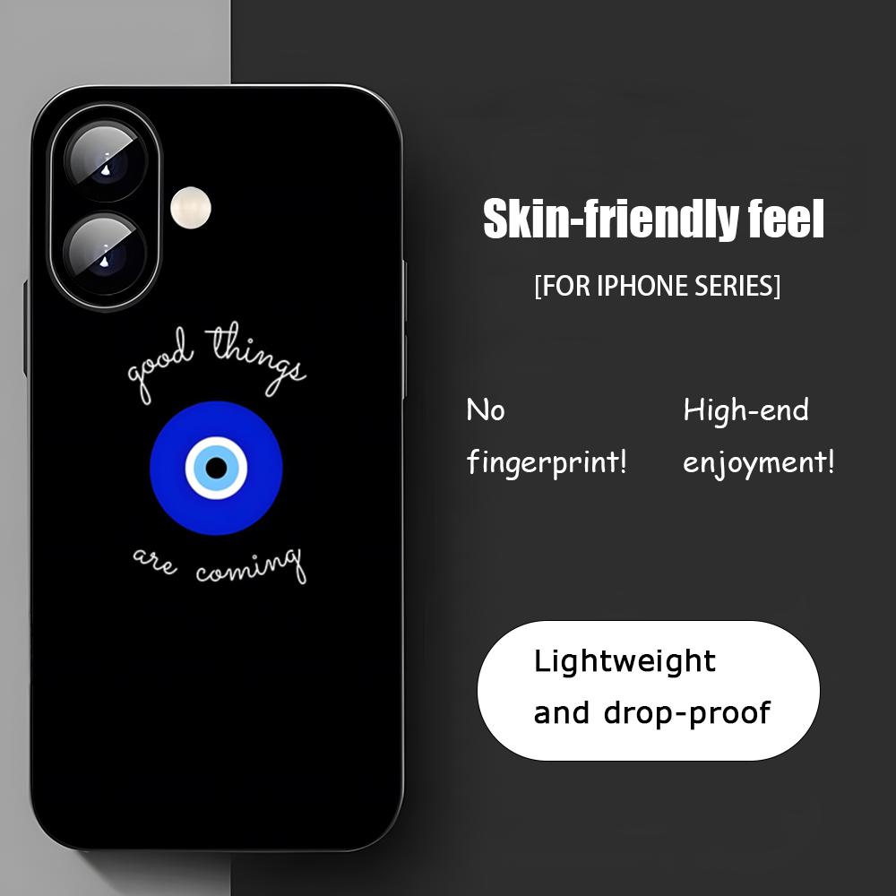 Blue Evil Eye Popular pattern Phone Case For iPhone 17 16 15 14 13 12 11 X XR XS 8 Plus Mini Pro Max Soft black Shockproof Cover