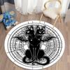 Black Cat Round Carpet for Living Room Rugs Children Carpet Bedroom Bath Mat for Children Home Decoration Anti-slip Doormat
