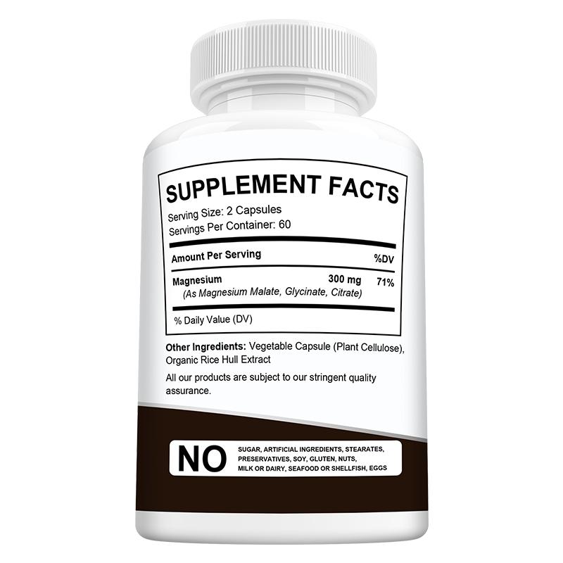Magnesium Complex Dietary Supplement, 120 Capsules Per Bottle