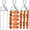 1/3PcSkewer Sticks Kabob Sticks for Grilling 14'' 3 Way Grill Skewers Metal Barbecue Skewers with Push Rod Sliders BBQ Accessory