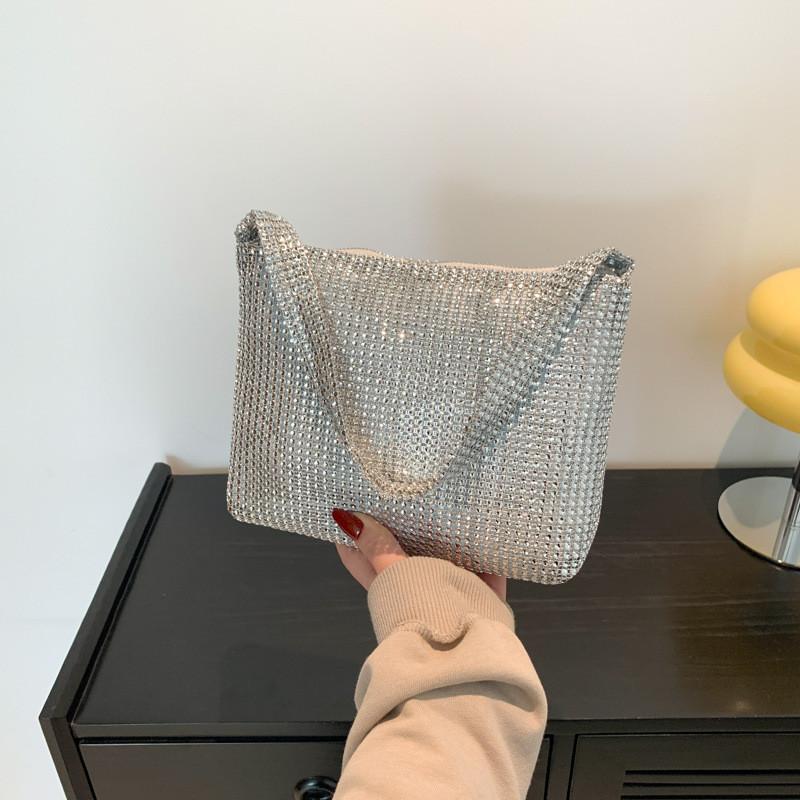 

Stylish Korean Fashion Handbag For Women Elegant Chic Shoulder Bag With Diamond Accents