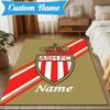 Custom Name Monaco Football Crest Rug Game Carpet, Floor Mat for Bedroom Living Room Entryway Rug, Home Decor Idea Gift for Christmas Birthday