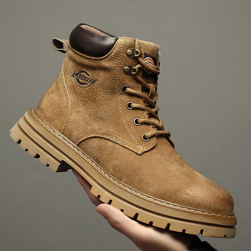 

Outdoor mountaineering tooling wind high-top cow velvet Martin boots 2025 autumn and winter new youth retro versatile rhubarb boots 38