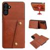 PU Leather Wallet Phone Case for Samsung Galaxy S26 FE Multiple Card Slots Dual Metal Button Closure Shockproof Full‑Body Protective Cover