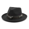 Thickened Dragon And Phoenix Cowboy Hat, Crimped Top Hat, Bull'S Head, Hidden Felt Hat, Big Brim, Horseback Riding Gentleman'S Hat, Felt Hat
