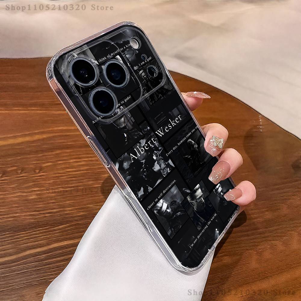 A-Albert Wesker Phone Case For iPhone 17,16,15,14,13,12,11 Pro,Max,Plus,X,XS,XR,SE4,E Mini Transparent Soft Cover
