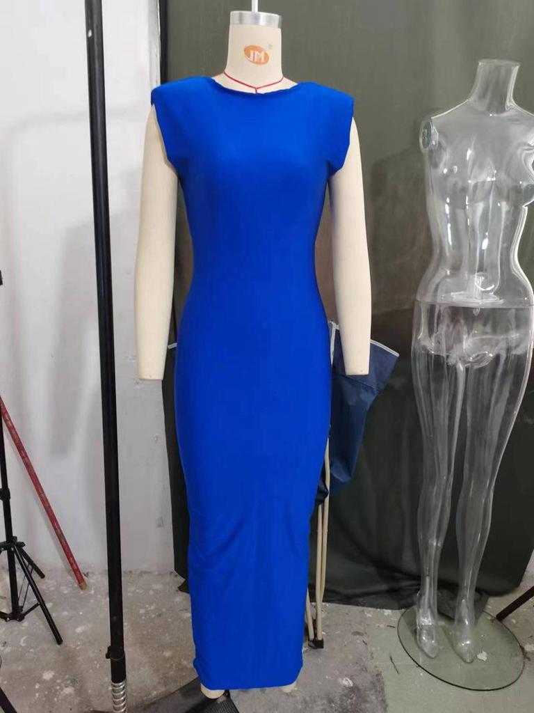 Europäischer und amerikanischer rückenfreier, hohler langer Rock für Damen – sexy, eng anliegend, Straßenmode, Sommerkleid mit Taille